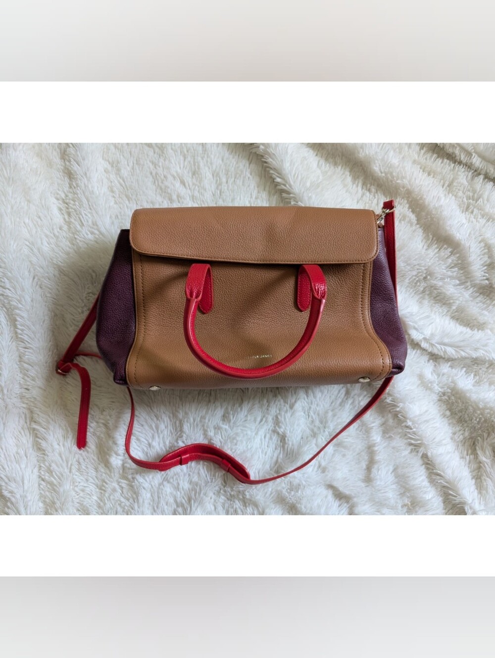 Draper James Leather Satchel Handbag Crossbody Colorful Purse Bag New